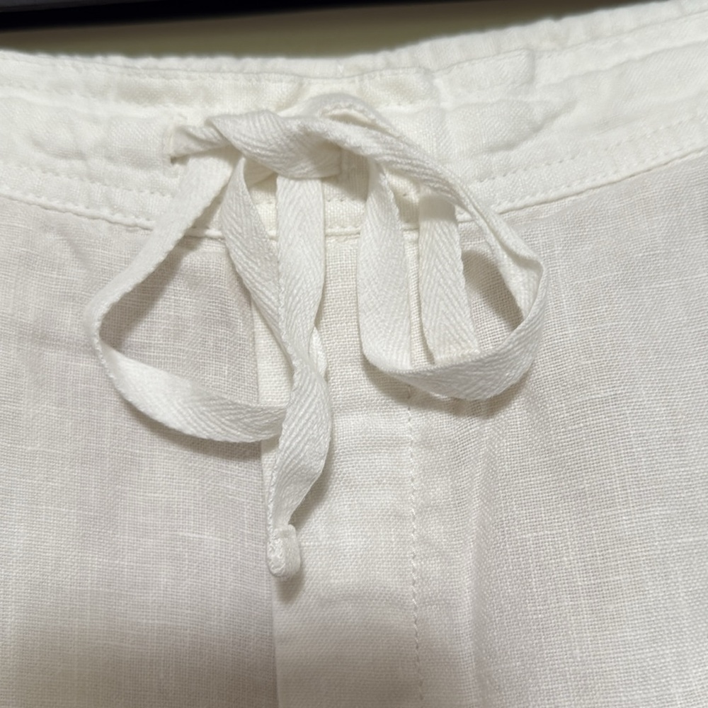 J. Jill love linen woman white linen shorts size XL. inseam 7” drawstring - Picture 3 of 5